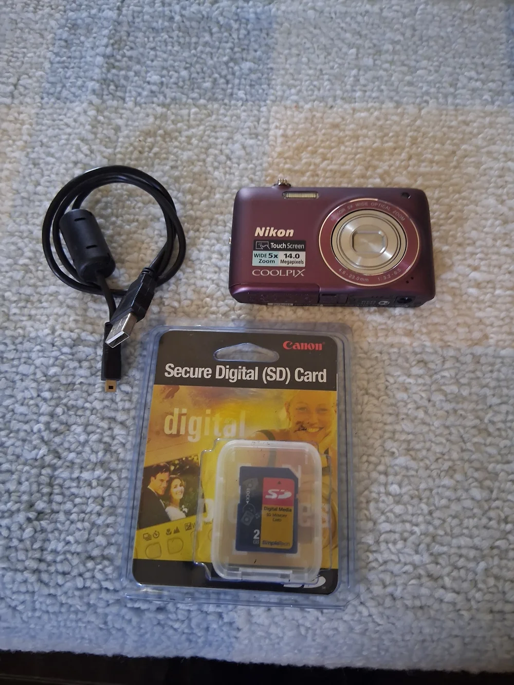 Nikon COOLPIX Compact Digital Camera - Burgundy